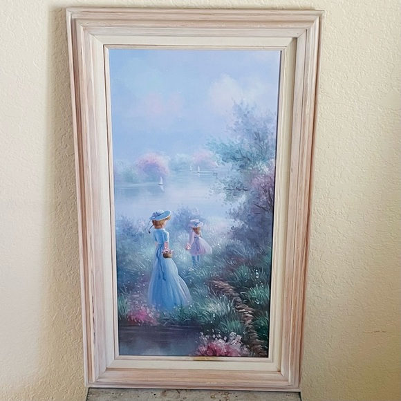 None Other - Victorian Pastel Oil Painting